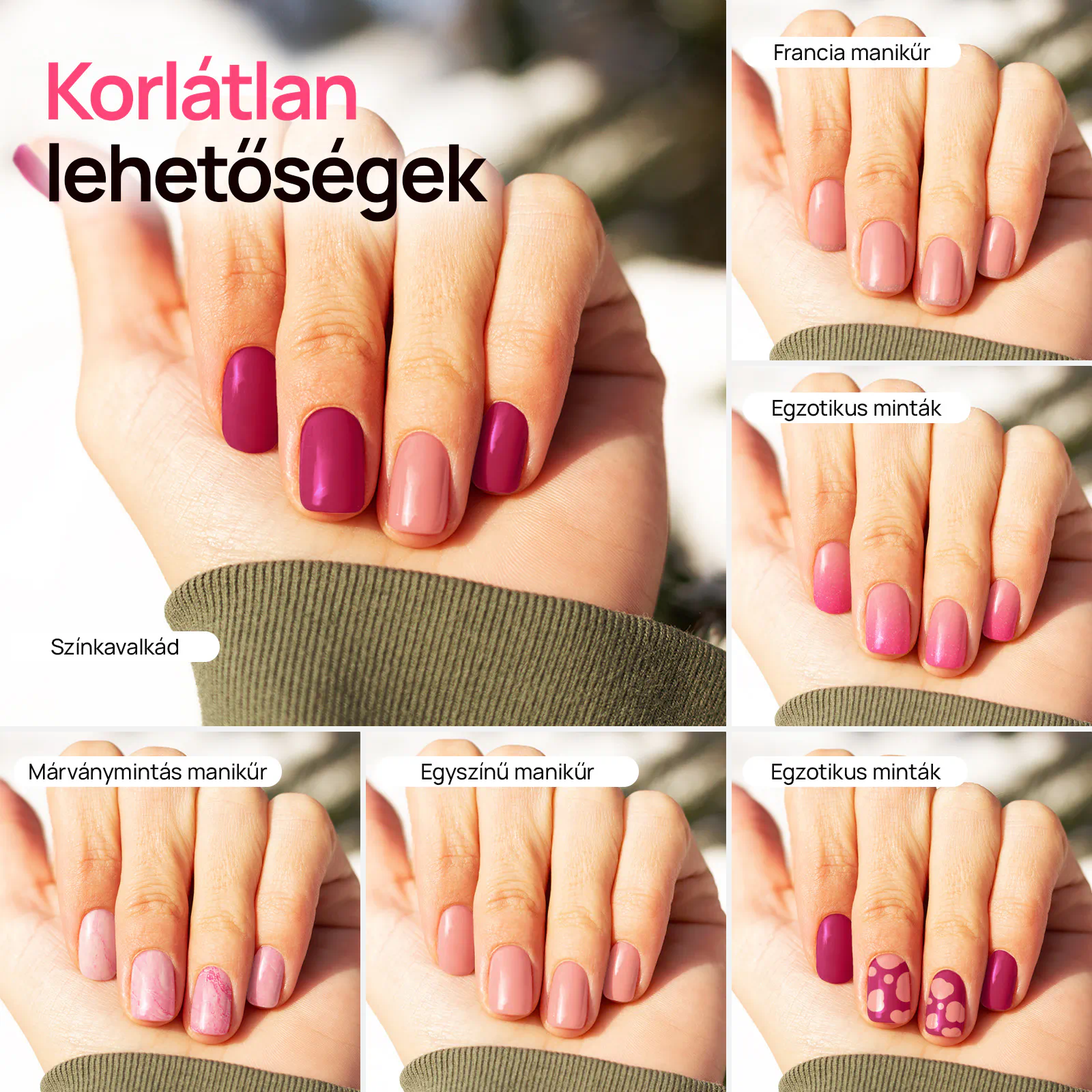 Körömépítő kezdőszett  + 3 színes por választása szerint 