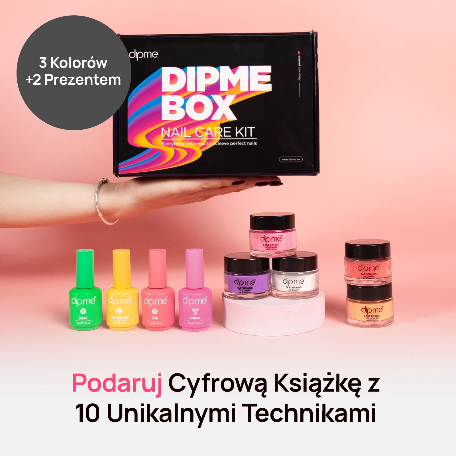 Zestaw startowy z 3 pudrami zanurzeniowymi  + prezent 2 pudry gratis 