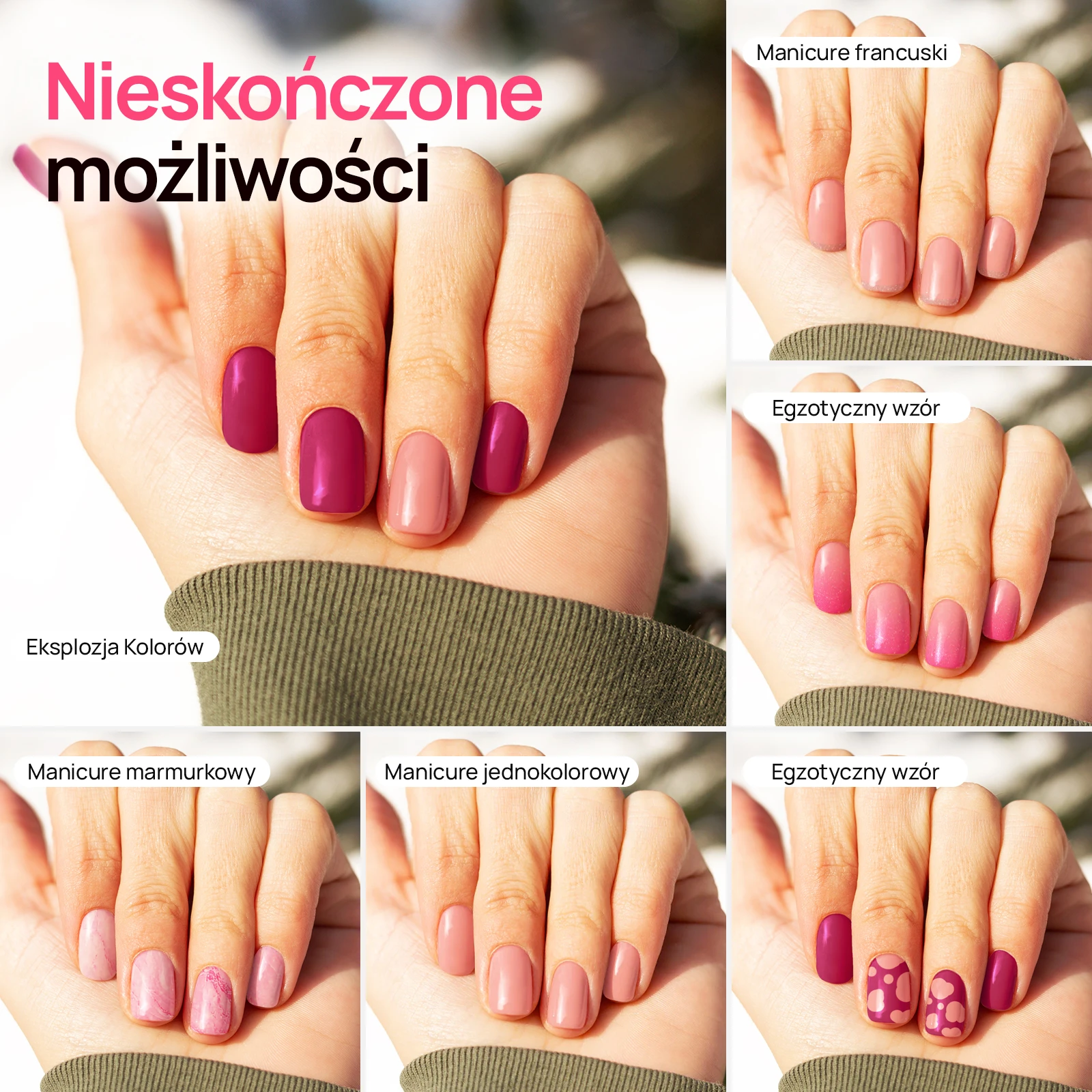 Zestaw startowy do przedłużania  + 3 wybrane pudry 