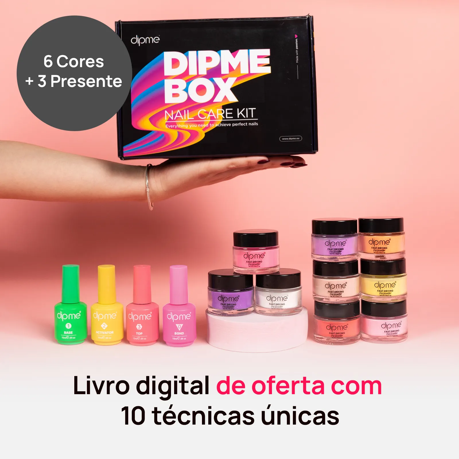 Kit inicial com 6 pós de imersão  + oferta de 3 pós 