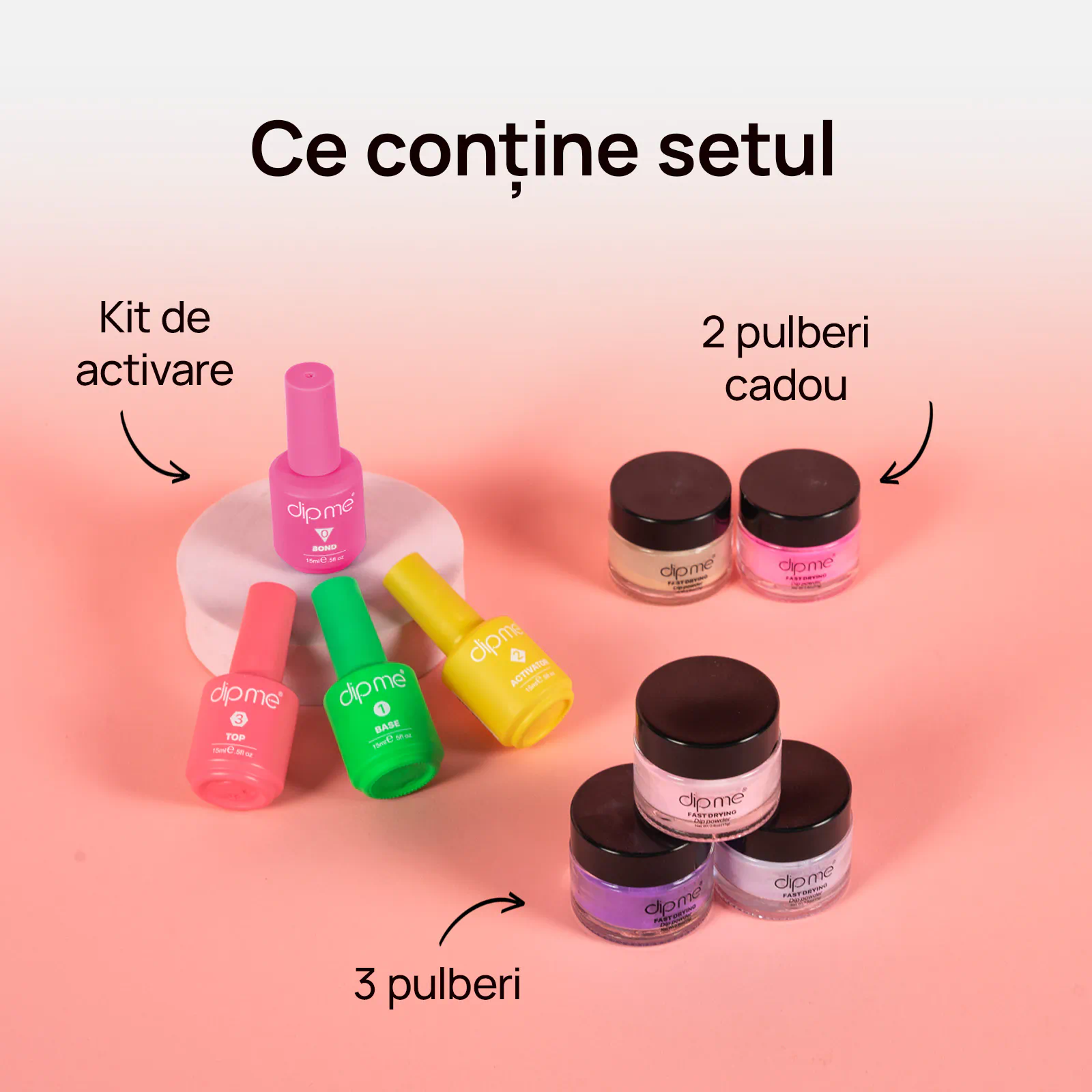 Set de pornire cu 3 pudre de imersie  + 2 pudre suplimentare cadou 
