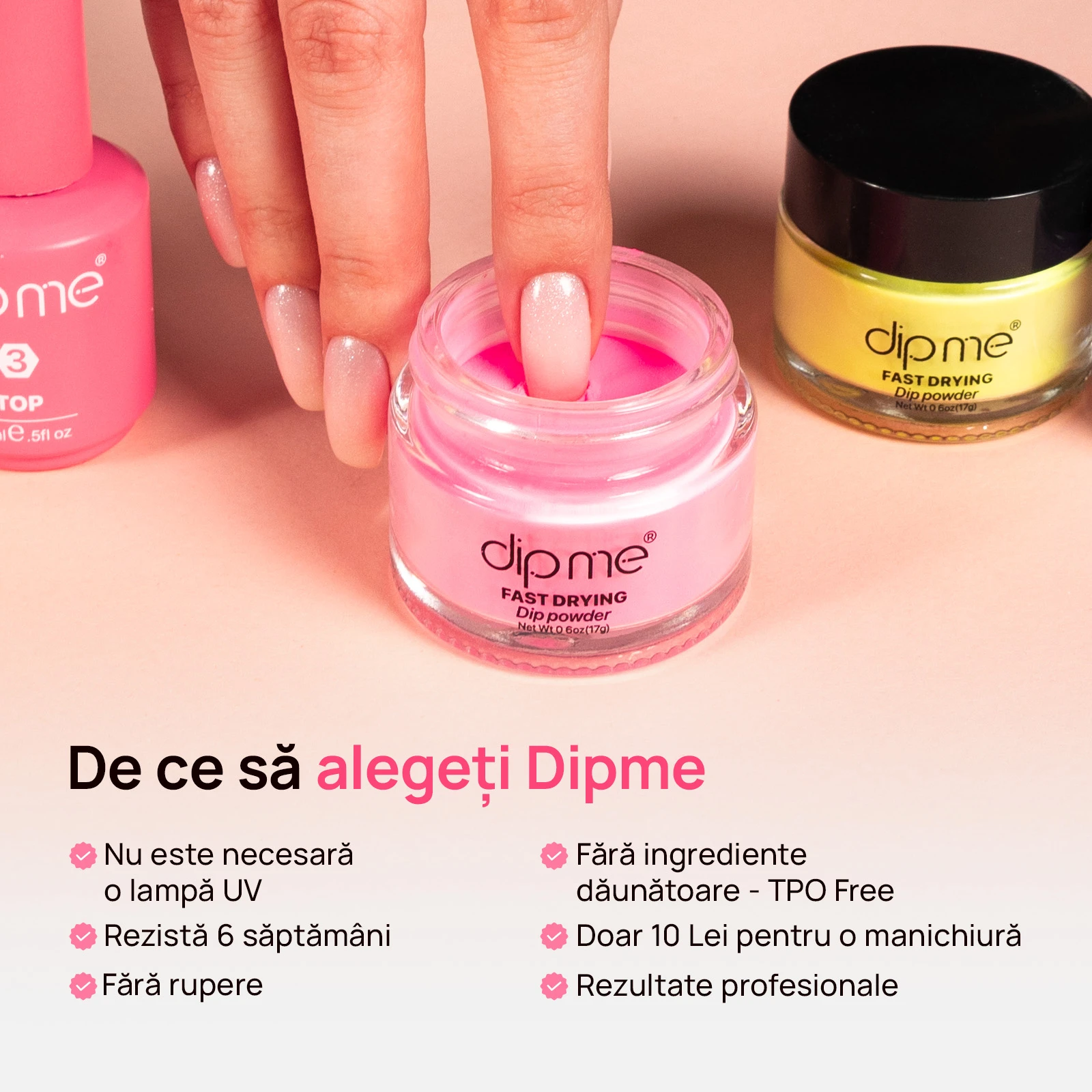 Set de pornire cu 3 pudre de imersie  + 2 pudre suplimentare cadou 