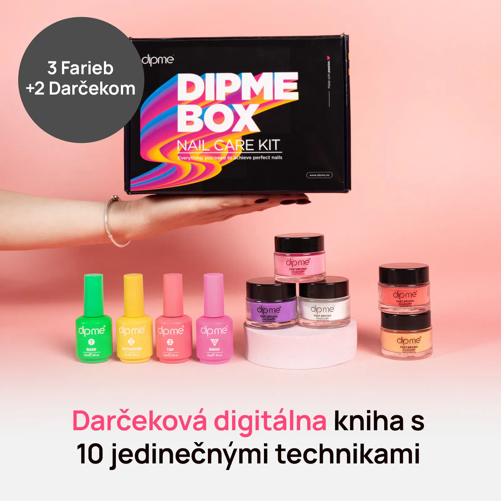 Štartovací balíček s 3 namáčacími práškami  + darček 2 prášky 