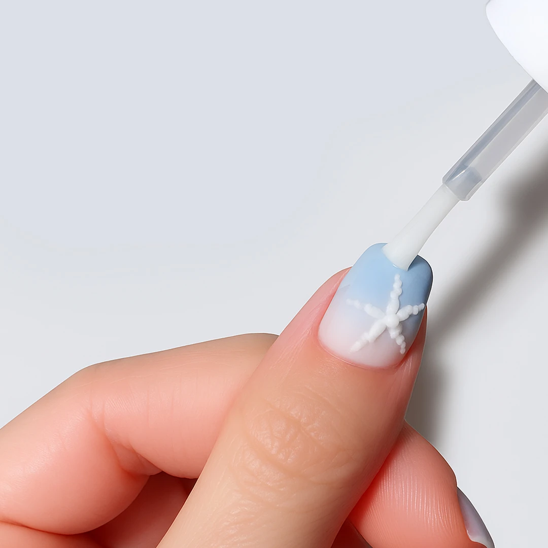 Manicura marina con estrella de mar en relieve – paso a paso