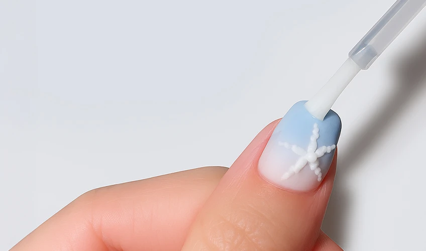 Manicura marina con estrella de mar en relieve – paso a paso